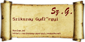 Szikszay Györgyi névjegykártya